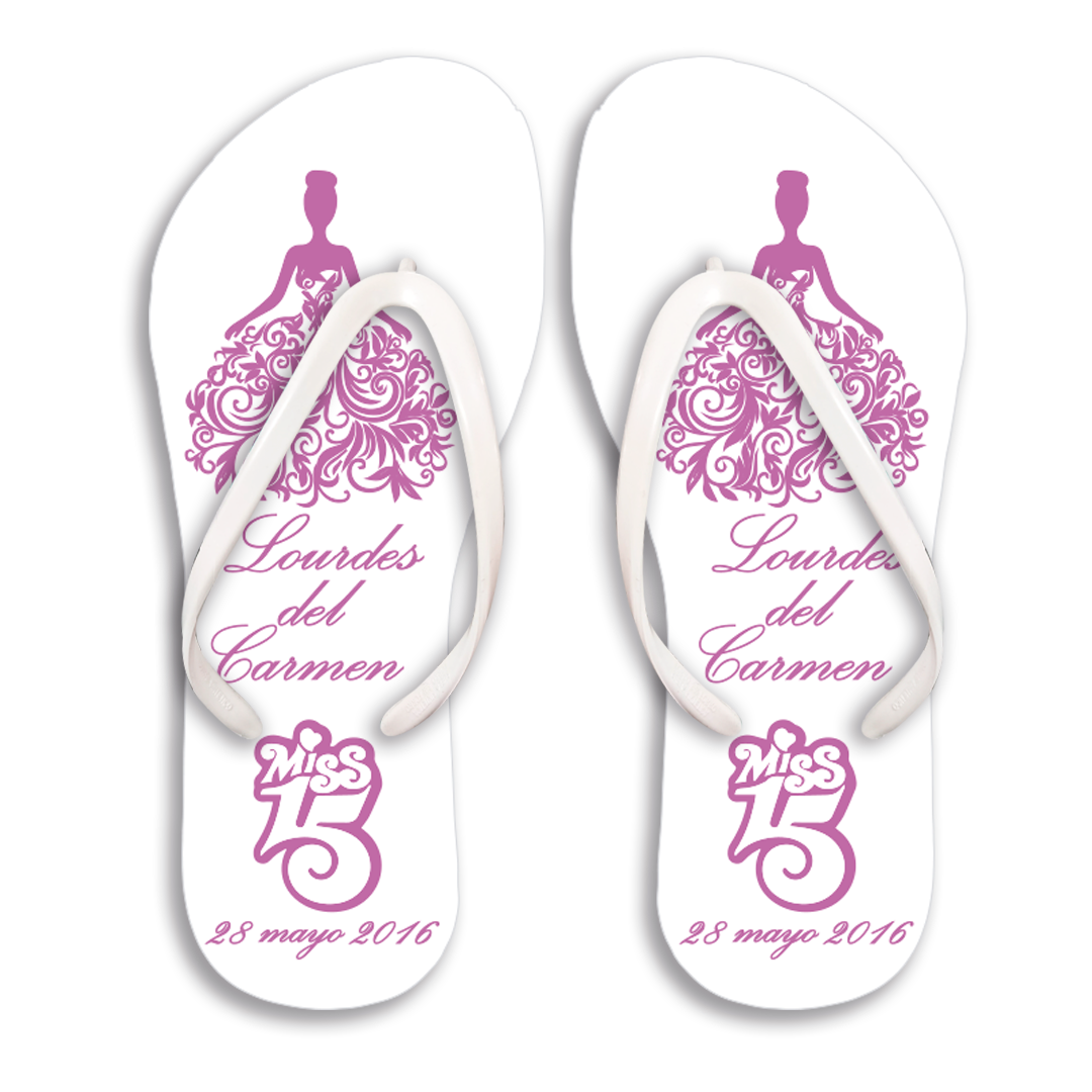 Quinceañera Flip Flops. Sandalias de Quince años, Flip Flops Party