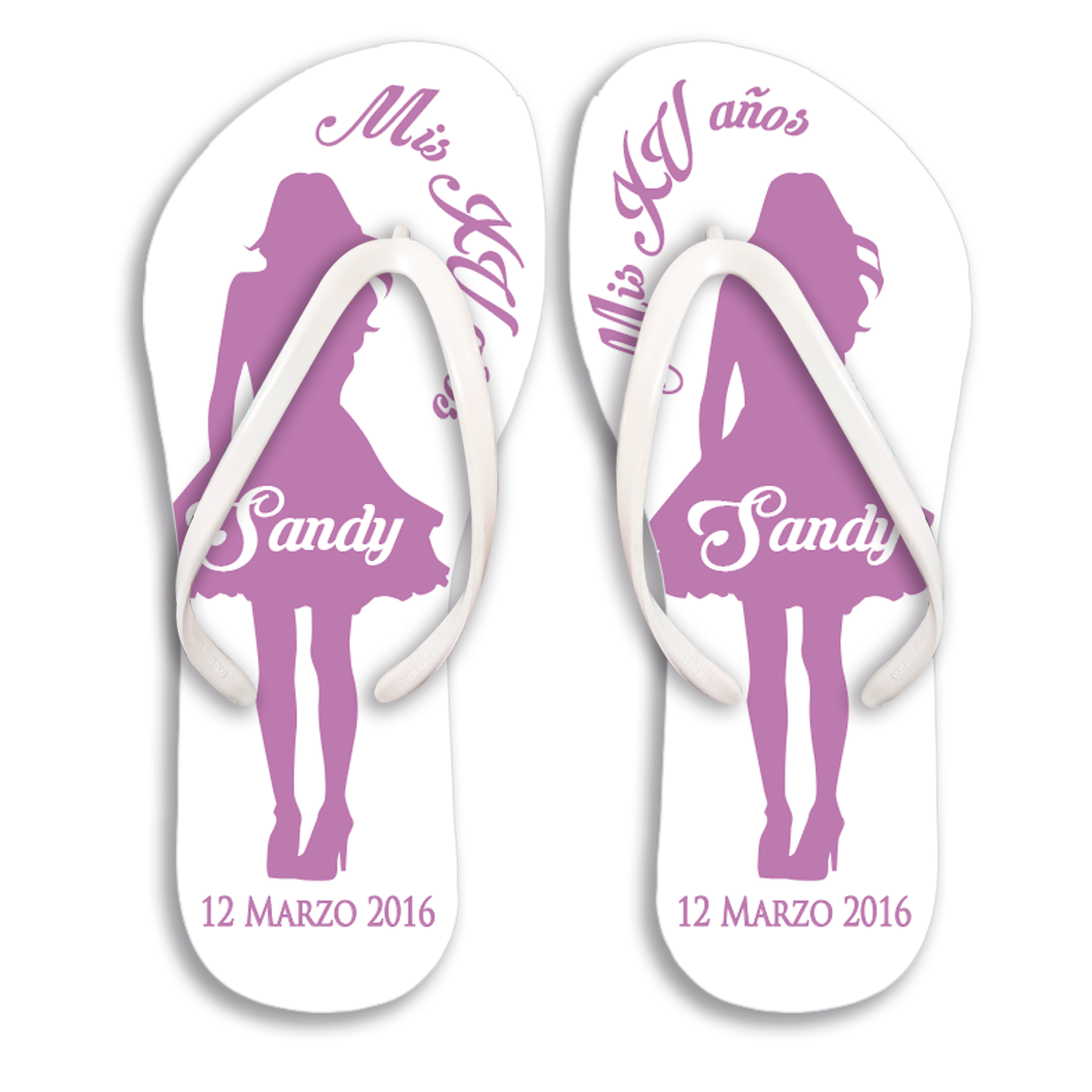 Quinceañera Flip Flops. Sandalias de Quince años, Flip Flops Party