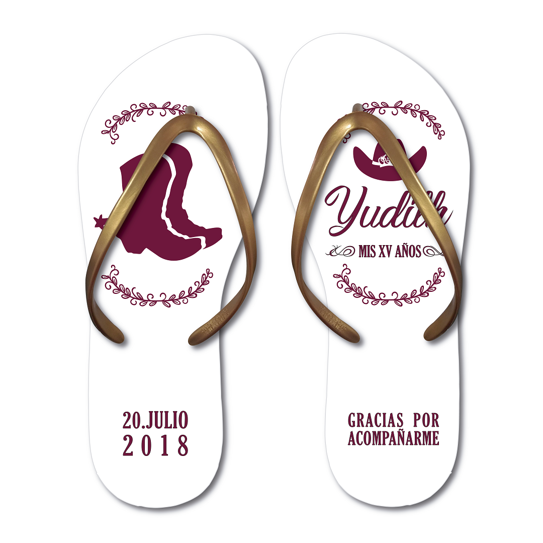 Quinceañera Flip Flops. Sandalias de Quince años, Flip Flops Party