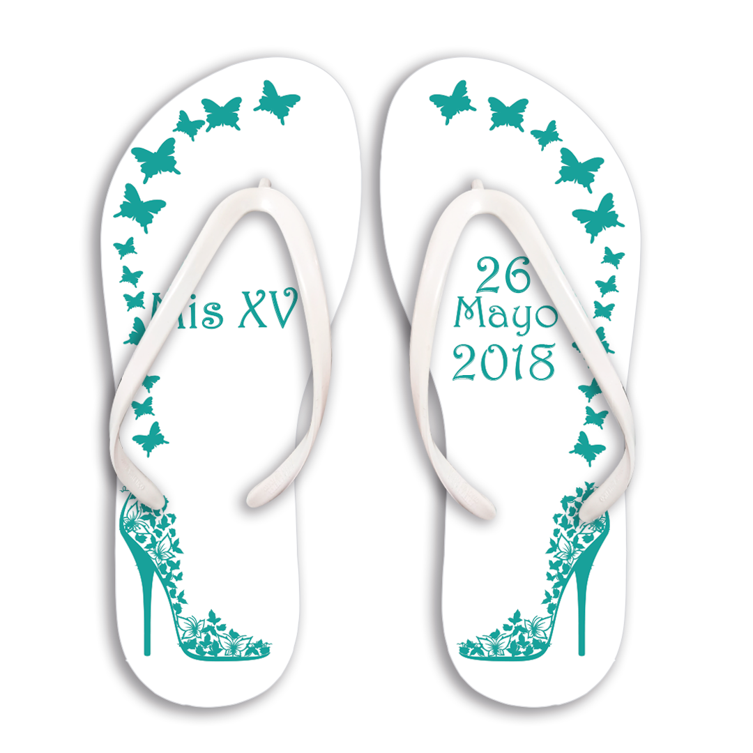 Quinceañera Flip Flops. Sandalias de Quince años, Flip Flops Party