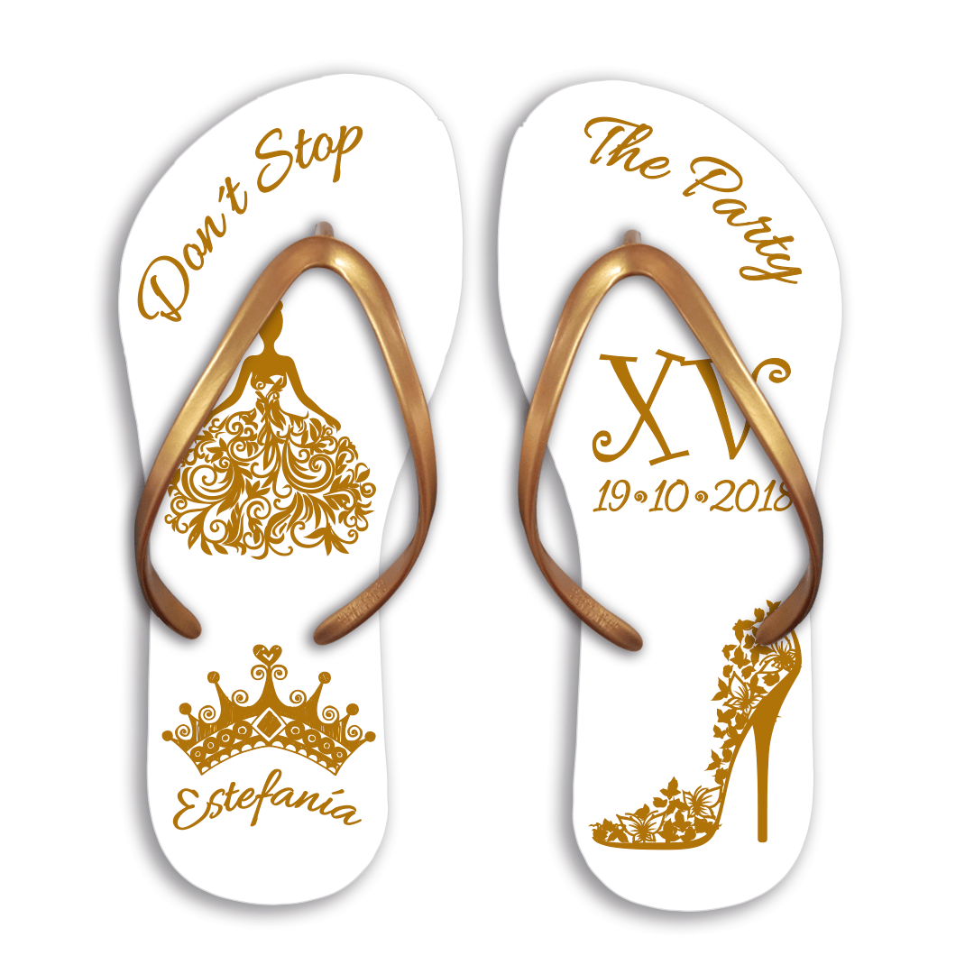 Quinceañera Flip Flops. Sandalias de Quince años, Flip Flops Party